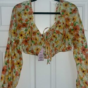 NWT Floral Crop top